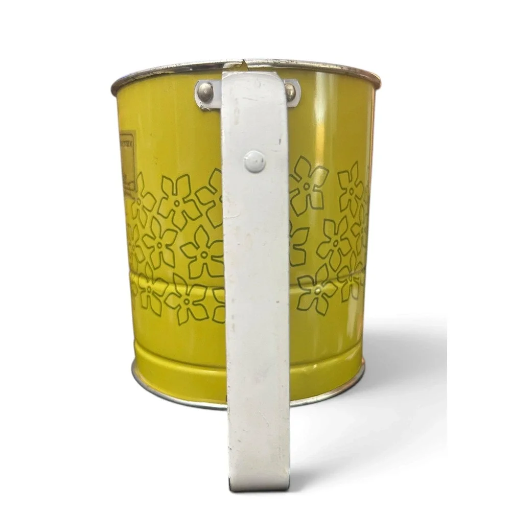 Vintage Androck 3-Screen Flour Sifter Retro Avocado Green Floral Daisy 1970s